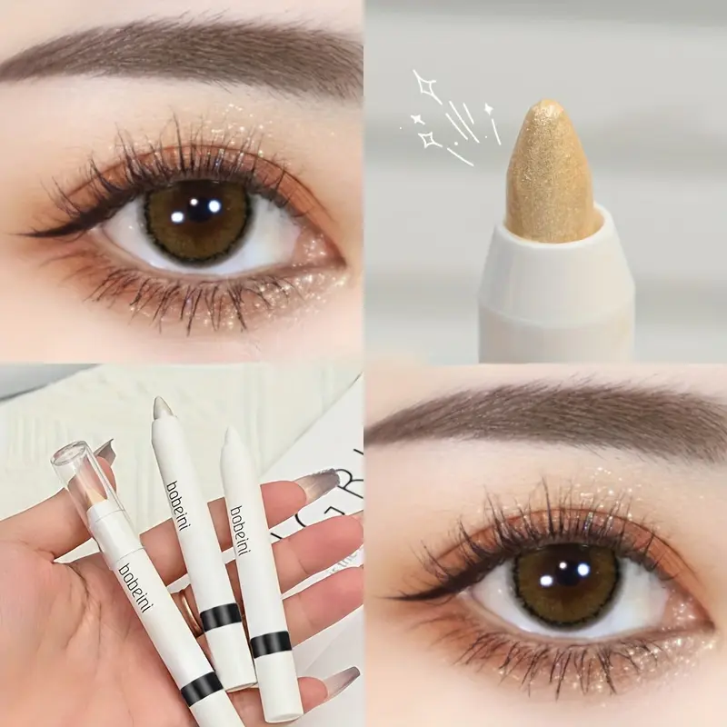 3 colors, highlight pen to brighten aegyo sal pen, eyeshadow pen, pearl glitter matte white glitter eyeshadow stick eye makeup pen, for highlight and brighten eyes, easy to apply and long lasting, suitable for music festivals, makeup eye makeup long