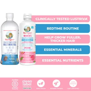 MaryRuth's AM to PM Multivitamin + Multimineral Bundle - Women's Multivitamin + Hair Growth Liposomal & Liquid Nighttime Multimineral