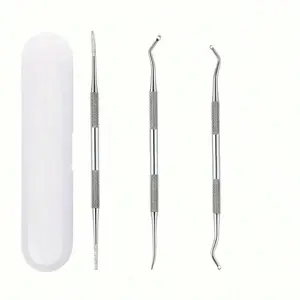 7PCS Cuticle Pushers and Nail Polish Remover Stainless Triangle Nail Scraper Professional Durable Tool for Gel Removal