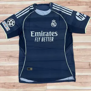 Real Madrid Away Shirt 2025/26 Blue Black – Premium Football Jersey with Clean Modern Style