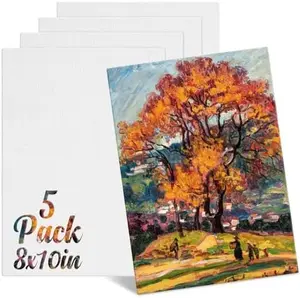 5 Pack Canvas for Painting, 8x10in Canvas Boards for Painting, Blank Painting Canvas, Paint Canva for Acrylics Oil Watercolor Tempera Paints Drawing & Art Supplier