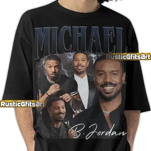 [Sale up to 50%] [Free Ship] MICHAEL B. JORDAN T-Shirt, Michael Bakari Jordan Vintage Bootleg Tees, Michael B. Jordan Fans Gift