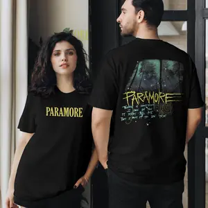 Women's Retro Limited Paramore Rock Print Short-Sleeve Round Neck Soft Heavyweight Cotton T-Shirt - Unisex, Stretch Fabric, Casual, Office-Ready Premium Gift for Rock Music Lovers