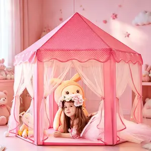 1 Fun Princess Game House Tent, Male and Female Play Toys, Birthday/Easter/Halloween/Christmas Festival Gifts, Castle Toys, Sleep Assistant, Outdoor Leisure Portable Tent, Foldable Toy Tent, Children's Game Tent, No Decorations (to be provided)