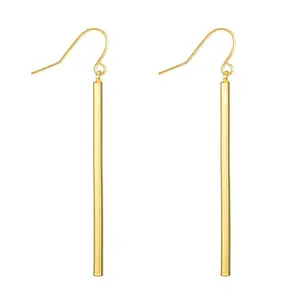Best Seller in Europe and America Refined and Simple Long Vertical Stick Pendant Earrings Trendy Straight 1-Word Ear Studs Earrings