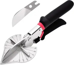 Multi Angle Miter Shears for Moulding and Trim, Quarter Round Cutting Tool for Cutting Soft Wood, Plastic, PVC, Adjust at 45-135 Degree Multi-Angle, Hand Tools with 1pc Extra Blade