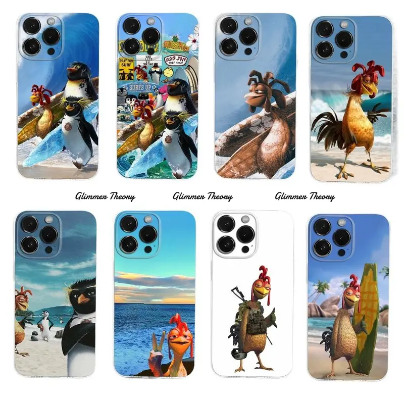 Chicken Joe Surf Cute Clear Phone Cases For iPhone 18 17 16 15 14 13 12 11 Promax Pro Plus Air Soft Touch Tpu Transparent Protective Cover Perfect Christmas Halloween Birthday Gift