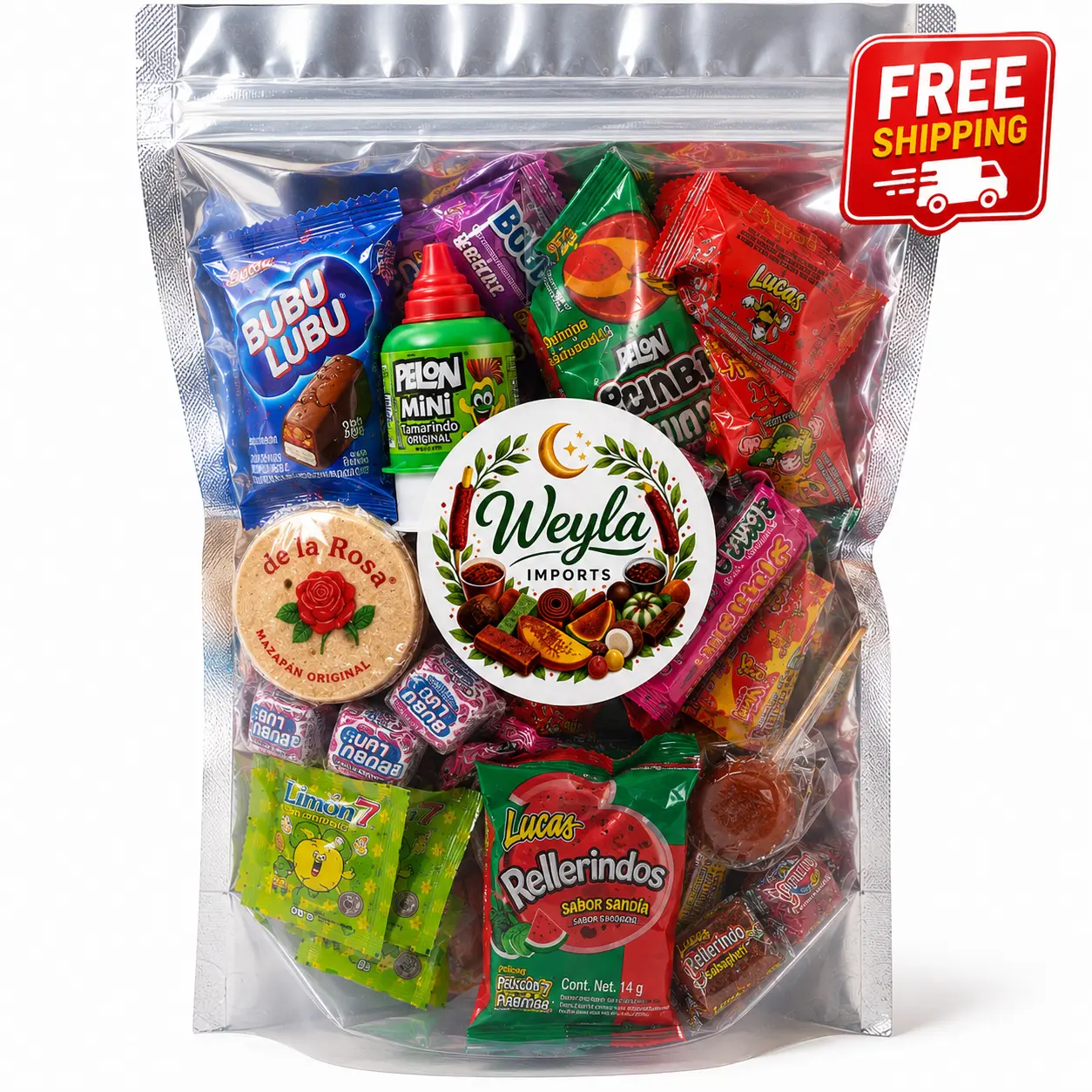Weyla Imports Mexican Candy Assorted Snack Mix Variety Pack - Sweet, Sour, Spicy Snacks in Individual Packet Gift Sets, Fruit, Party Mix