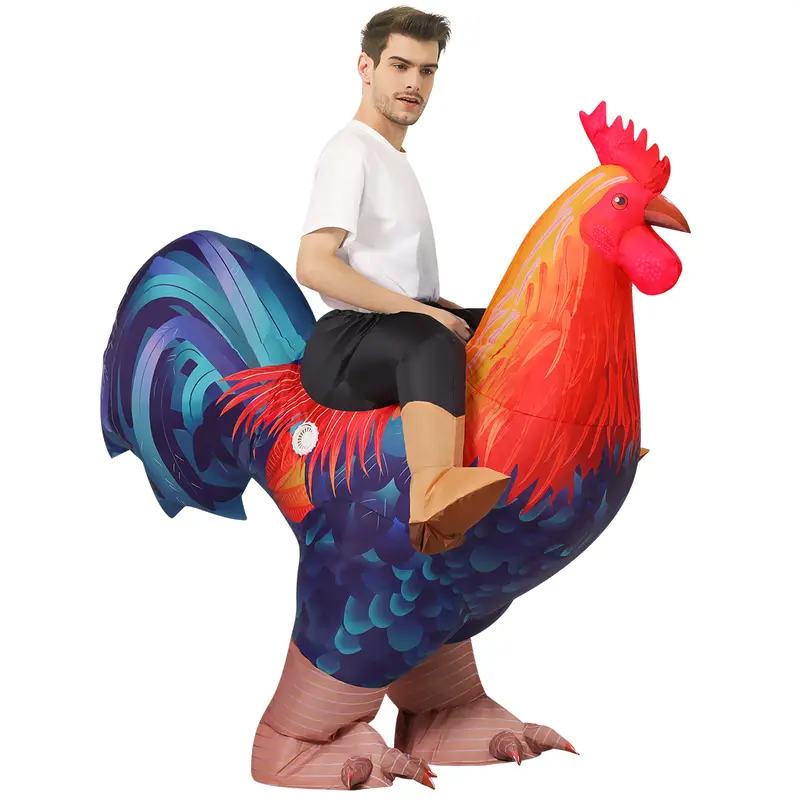 Halloween Costume Inflatable Chicken Rooster Cosplay Costume Adult Suit Funny Costume Gift for Men Women