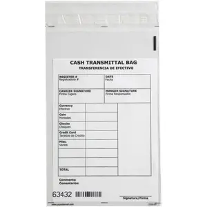 Bank Deposit Bags 6"x9" 500-pack Secure Cash Transmittal Envelopes for Cash Coins Credit Cards Checks Numbered Self-Sealing Permanent Adhesive