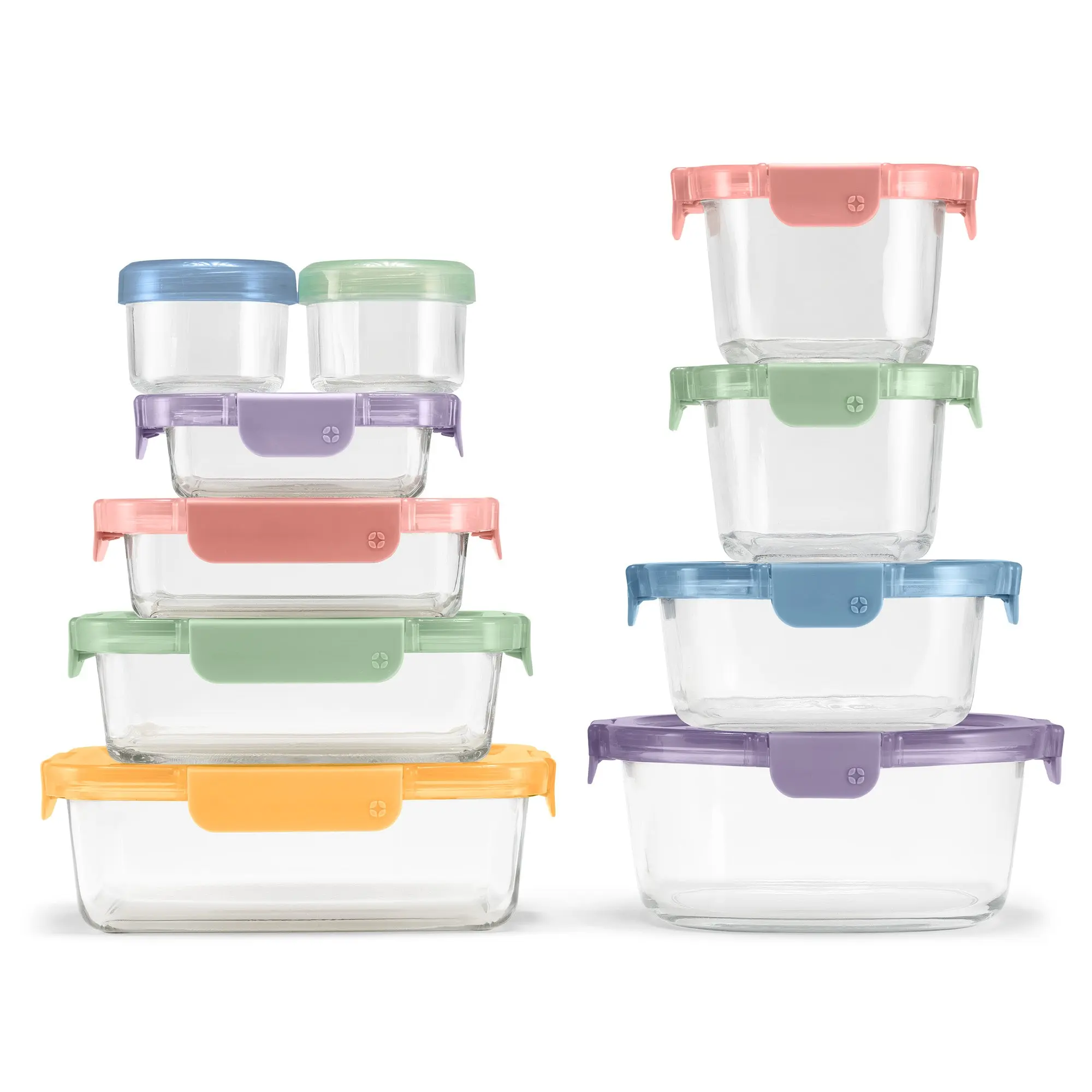 Ello Color Lock® Glass 20pc Mixed Meal Prep Set Ello Color Lock® Glass 20pc Mixed Meal Prep Set