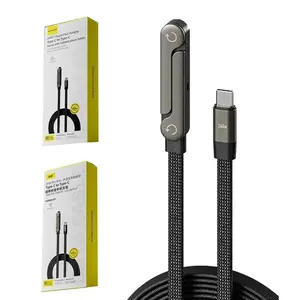 Sideways Phone Charger,Invisible Stand Charging Cable,Built in Phone Stand Charging Cord with Folding Phone Stand 2-In-1 Holder NONE