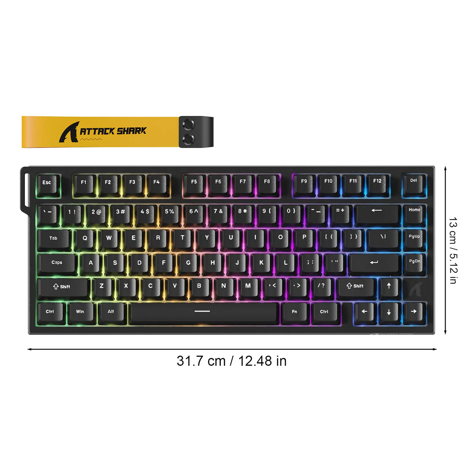ATTACK SHARK R82HE Rapid Trigger 75% Wired 8KHz Gaming Magnetic Switch Keyboard,Hot Swappable, RGB Backlit,256K Scan Rate,with 0.005MM RT,80 Keys Layout,for PC/Mac
