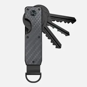 Carbon Fiber Keychain Metal Aluminum Alloy Key Organizer Multifunctional Key Holder Portable