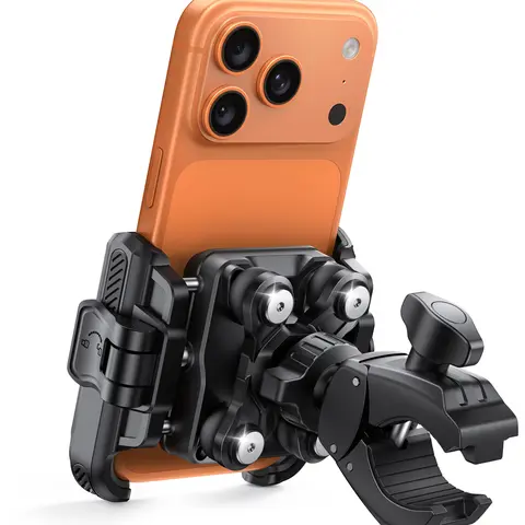 Lamicall Metal Motorcycle & Bike Phone Holder - Upgraded Vibration Dampener, Camera-Friendly Handlebar Clamp, Anti-Slip Rubber Grip, Mobile Accessory for 6-7.2" Devices, iPhone 16 Pro Max, Galaxy S25 Ultra