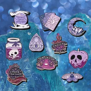 10PCS Skeleton Wizard Ghost Metal Pin, Backpack Coat Decorative Badge, Exquisite Enamel, Perfect for Giving to Friends Charms Clip Custom