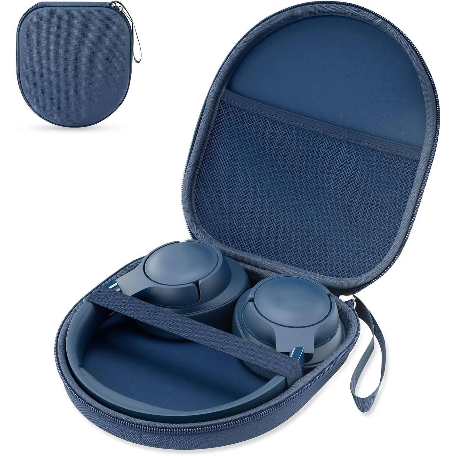 F-HPS29 Durable Headset Case with Double Protection, Dual Zip Closure, Pocket & Storage Space, Compatible with JBL Tune 510BT 520BT 720BT 770NC 660NC 670NC & Sony WH-CH720N WH-CH520 Wireless Noise Canceling Headphones, Portable Travel Case (Blue), Mesh Po
