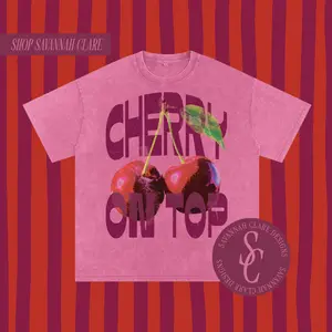 "CHERRY ON TOP" Vintage Wash Graphic Tee