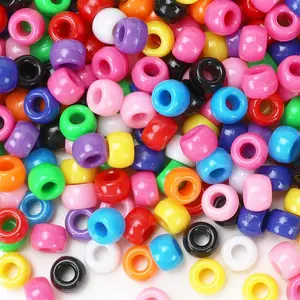 1100 count Pony Beads Bulk, Plastic Beads in 11 Colors for Bracelets,  Making, Crafts, Hair Braiding, Keychains & DIY Projects(6x9mm)
