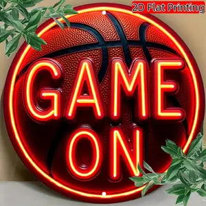 Basketball Game on Neon Sign, Basketball Themed Wall Decor, Wall Hanging Decor for Home, Garage, Man Cave and Coffee Shop, Home Decor Lighting, Neon Lamps