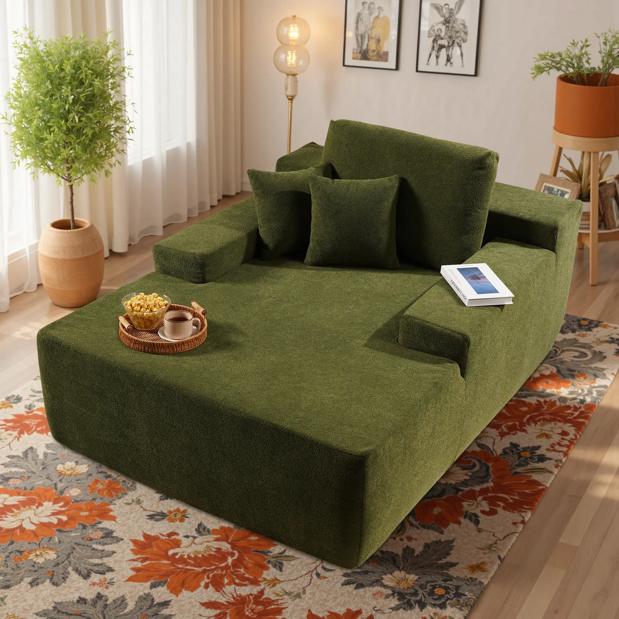 Green Corduroy without Cup Holders