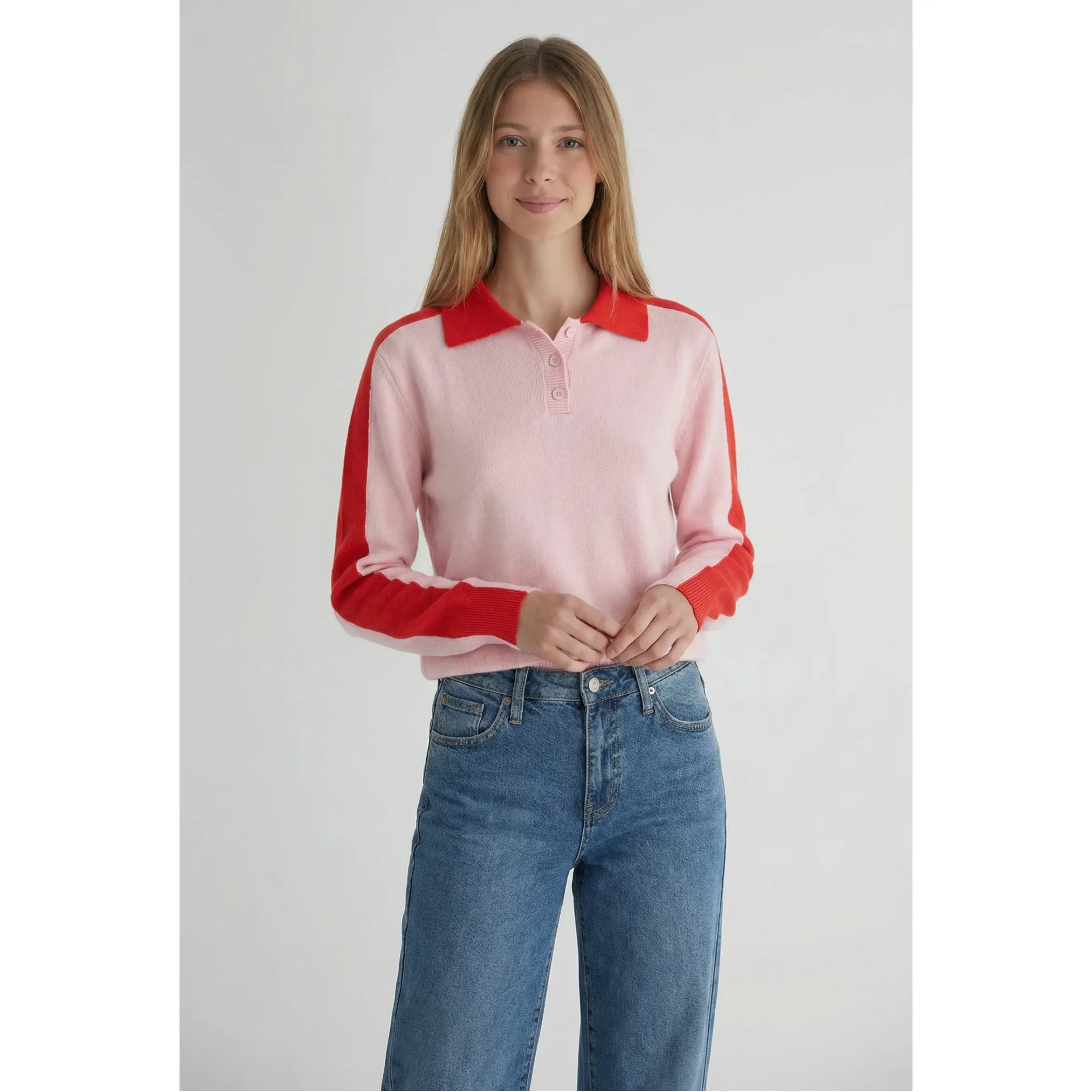 Racer Stripe Polo Sweater