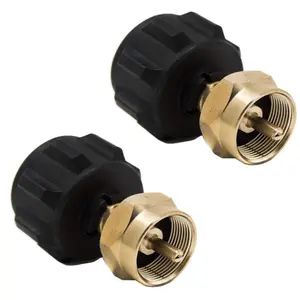 2 PCS ofUniversal Propane adapter,  Propane Refill Adapter, Fill 1 Pound Bottles from 20lb Tank, Easy to Use, Solid Brass propane adapter Outdoor Durable Portable Automatic