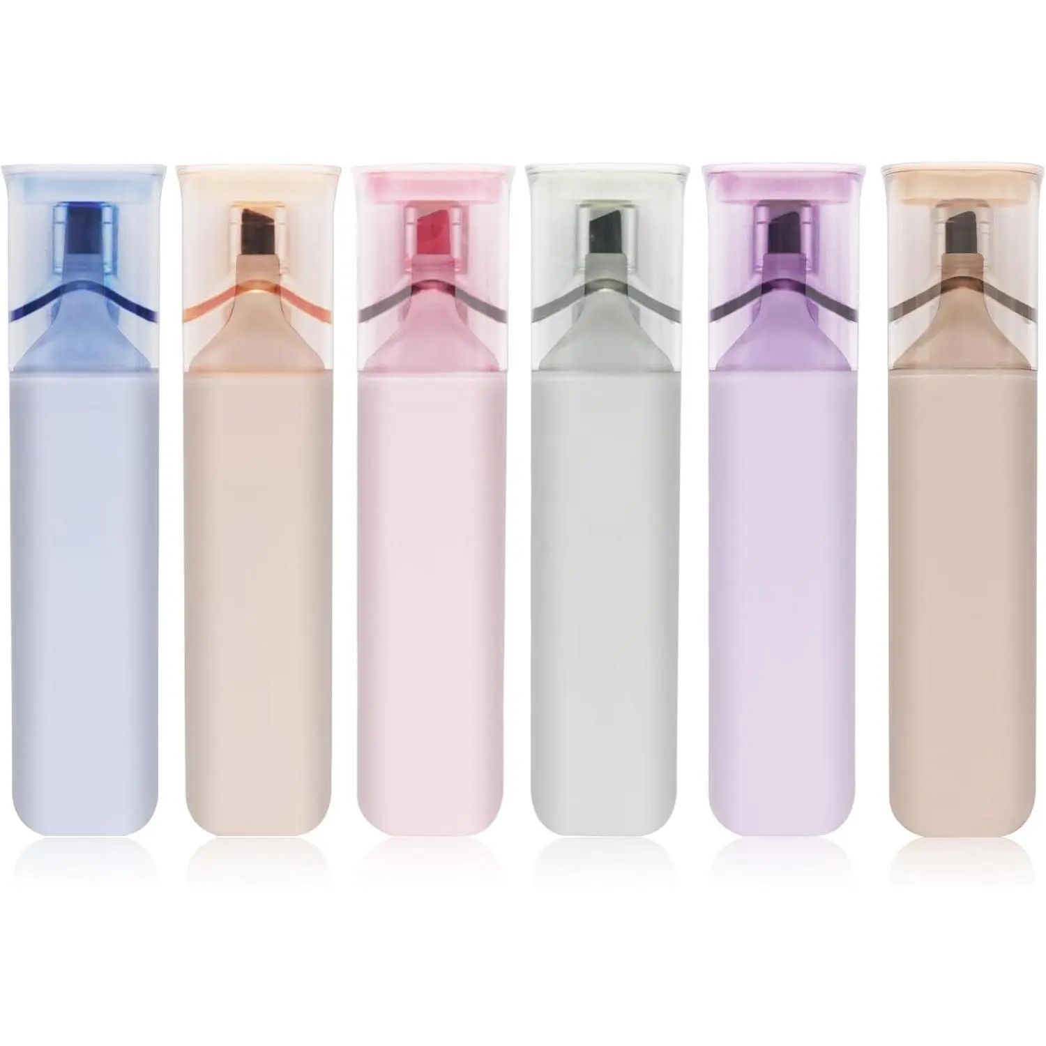 Pastel Highlighter Set, Chisel Tip,  Style, 6 Pack Morandi Colors, Cute No Bleed  Highlighter, with Large Ink Reservoir for Extra Long Marking Performance,  to School Supplies