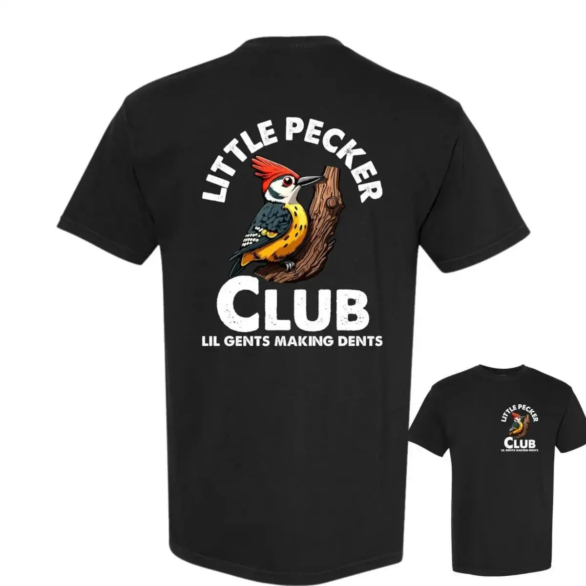 Unisex Vintage Little Pecker Club Graphic Short-Sleeve T-Shirt, 100% Cotton Heavyweight Fabric, Classic Retro Irony Aesthetic, Casual Relaxed Fit Funny Slogan Top, Sarcastic Brainrot Internet Culture Gift, Chic Urban Streetwear