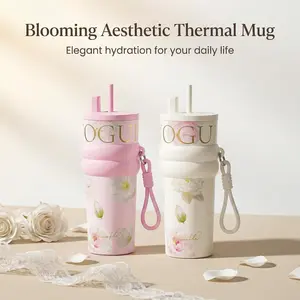 High-end insulated tumbler for women - new 2026 ice-retention cup with large capacity, straw and portable design for car use Glass Cup with Handle and Straw for Women's Gift Set,  funny Tumbler Drinkware Tea Iced Tea girl gifts friendship