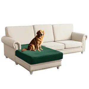 Taque Couch Covers Velvet Sofa Cushion Cover Stretch Machine Washable Universal Slipcover Furniture Protector for Couches Sectional Sofas