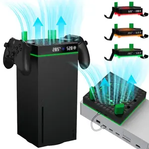 DOBE FOMIS ELECTRONICS Cooling Fan for Xbox Series X/S Console & Controller, Charging Station with 2 x 2640mWh Rechargeable Battery, 3 Gear Speed Fan, Low Noise Cooling