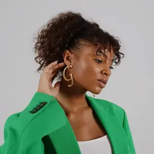 Customized Initial Earing - Gold Letter Design 4CM