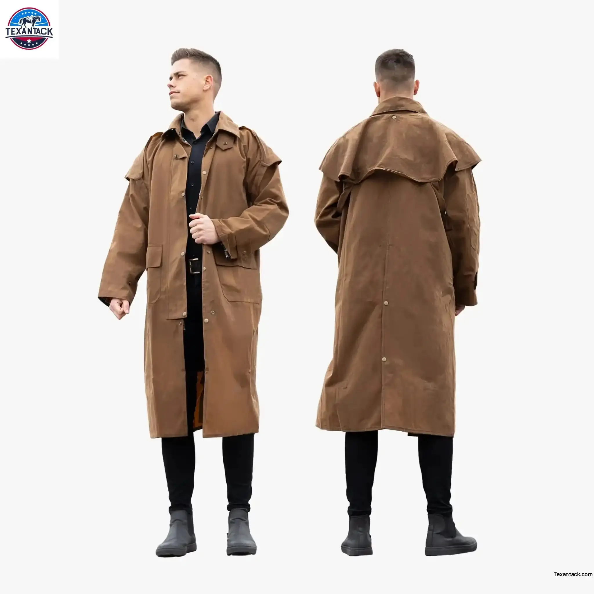 Resistance Western Oilskin Waterproof Duster Coat
