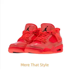 Retro Mid-Top Sneakers in Bright Red Patent Leather with Speckled Midsole and Translucent Outsole