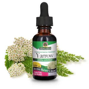 Nature's Answer Yarrow Flowers Dried Herb with Organic Alcohol, 1-Fluid Ounce | Promotes Reduction of Inflammation | Digestive Support | Bladder Support | Gluten-Free | Single Count
