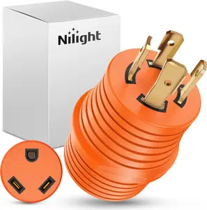 Nilight 30 A to 30A RV Power Adapter 4 Prong Locking Plug 125 Volt Heavy Duty Converter L14-30P to TT-30R 30Amp Male 30 Amp Female Receptacle for RVs Camper Caravan Generator