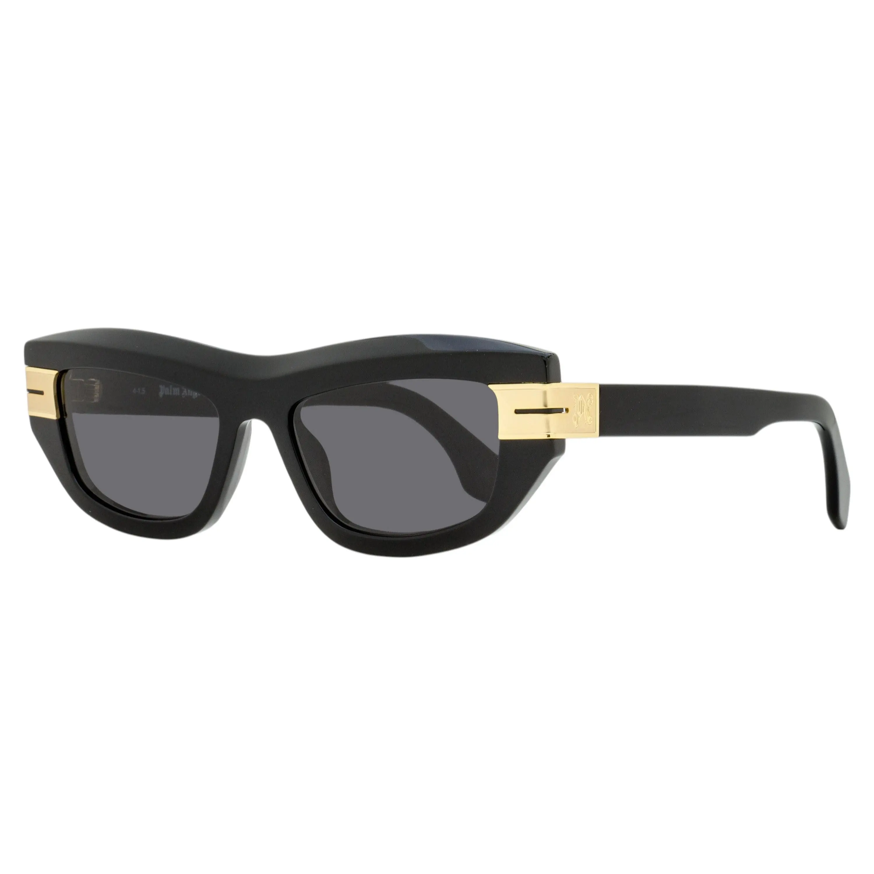 Women's Palm Angels Claire Bold Cat-Eye Sunglasses - Thick Frame, Bold Shape, All-Black Acetate, 53mm, 100% UV Protected, Metal Hinge Detail, Polished Hinges