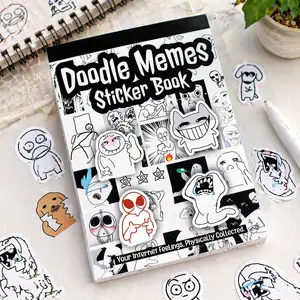 460PCS Hand Drawn Doodle Meme Colorful Water Resistant Vinyl Stickers for Journals DIY Crafts Notebooks Creative Projects Teens Office Stationery