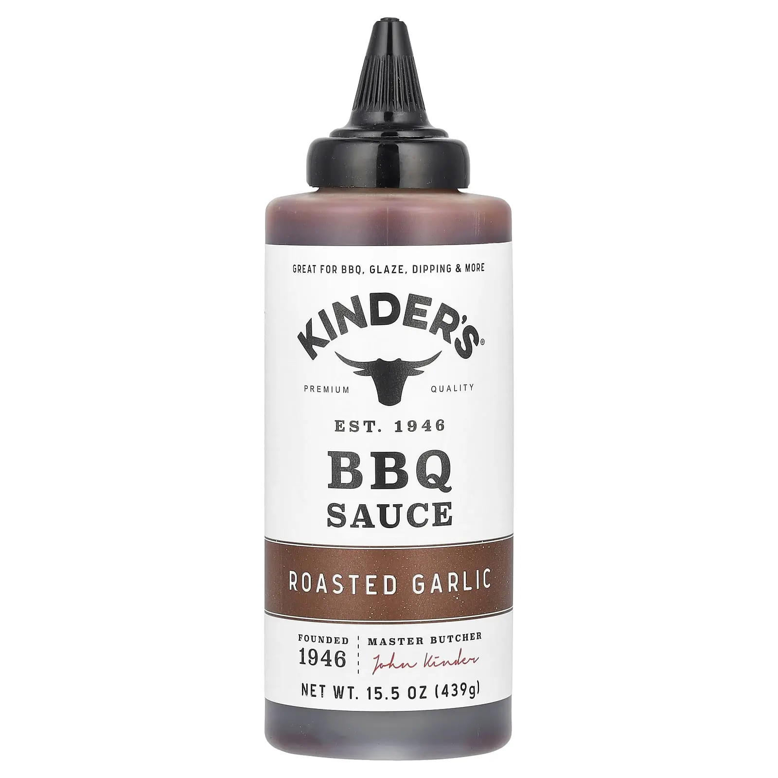 KINDER'S BBQ Sauce, Roasted Garlic, 15.5 oz (439 g)