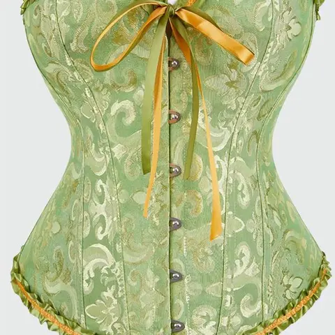 Women's Jacquard Lace Up Grommet Eyelet Frill Trim Shapewear Top, Breathable Fit Elegant Corset Shaper Bandeau Top, Shapewear Tube Top for All Seasons, Tummy Tuck Garment, WomenswearGift