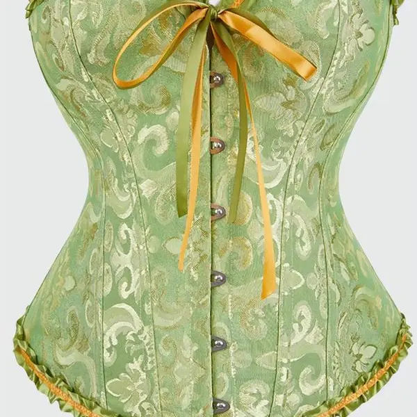 Women's Jacquard Lace Up Grommet Eyelet Frill Trim Shapewear Top, Breathable Fit Elegant Corset Shaper Bandeau Top, Shapewear Tube Top for All Seasons, Tummy Tuck Garment, WomenswearGift