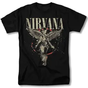 N!rvana Shirt Kurt Cobain Rock Concert Tour Vntg Graphic Design T-Shirt, Vintage graphic T-Shirt