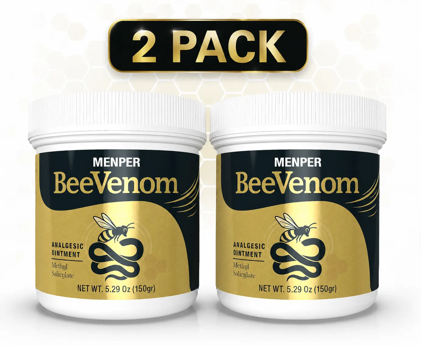 MENPER Smooth Bee Venom Analgesic Ointment (2 Packs, 10.58 oz Each) - OTC Aches & Joint and Muscle Pain Relief Rubs, Topical Rub for Athletes, Post-Workout Warming Support for Back, Shoulders, Topical Joint And Muscle Pain Relief Rubs