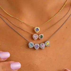 Heart Birthstone Necklace, Family Birthstone Necklace, Bubble Birthstone Pendant, Birthstone Keepsake Necklace, Multiple Birthstone Necklace, Birthstone Bridesmaid Necklace, Couple Birthstone Anniversary Necklace, Kids Birthstone Personalized Necklace