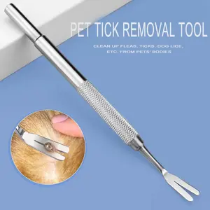Stainless Steel Pet Tick Remover Tweezers, Dog Flea Clipper, Cat Lice Tool, Pet Grooming Supplies, Durable Animal Care Accessories