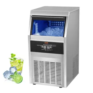 【DealsForYouDays】VEVOR 110V Commercial Ice Maker Machine 120-130LBS/24H with 33LBS Bin,  Stainless Steel Automatic Operation Under Counter Ice Machine for Home Bar, Include Water Filter, Scoop VEVOR Super Brand Day