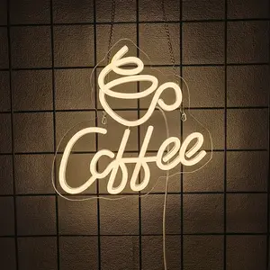 Coffee Neon Signs for Wall Decor  Lights for Coffee Bar Sign Room Decor Aesthetic Suitable for Living Room Bistro Cafe Shop Man Cave Party Christmas Halloween