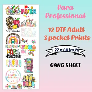 Paraprofessional DTF Bundle Sheet Ready To Press T-shirt Transfers