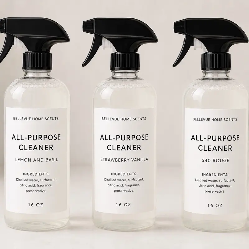 Natural Chemical-Free Multipurpose Household Cleaner - Scented with Citrus, Fresh Basil + Lemon Fragrance, Made with Natural Cleaning Agents (Distilled Water, Citric Acid, Essential Oil, Castile Soap) for Tile Floors, Home Care Supplies